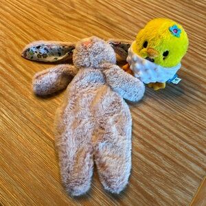 Plush Bunny Lovey with Floral Inner Ears - Pale Pinkjust like new too many